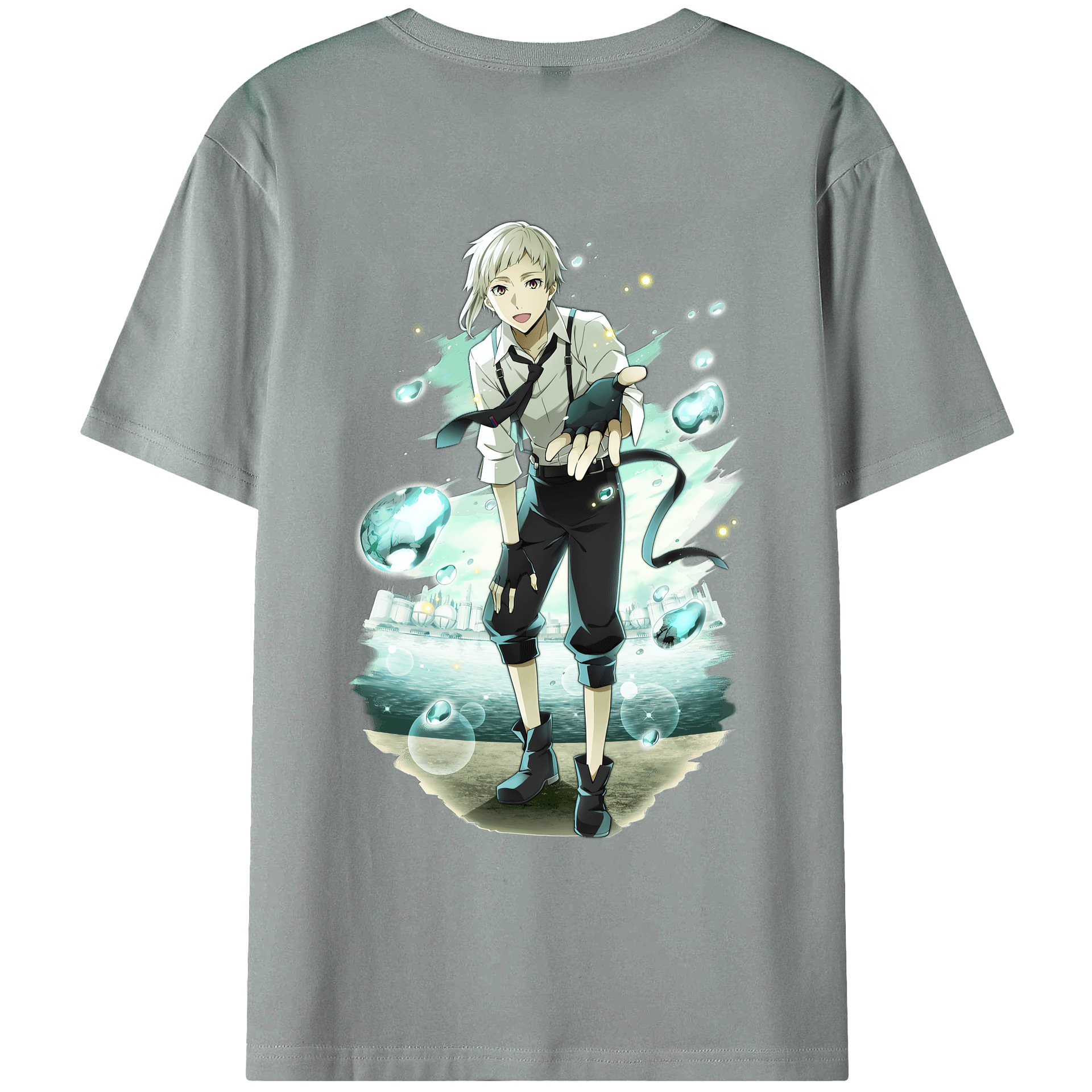 （画像用） 文豪ストレイドッグス Bungo Stray Dogs 綿100％ メンズ半袖Tシャツ（バックプリント） 通気性